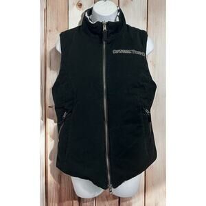 Cowgirl Tuff Co. Reversible Vest Black/Zebra Print Sz Small Western Embroidered